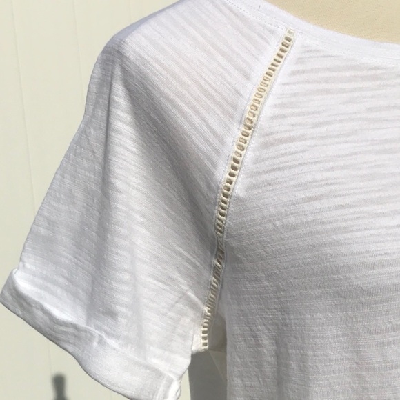 NWT Eddie Bauer White Baseball Style Ladder Trim T Shirt Size Small - Picture 5 of 16